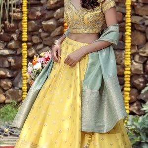 Yellow mint lehenga
